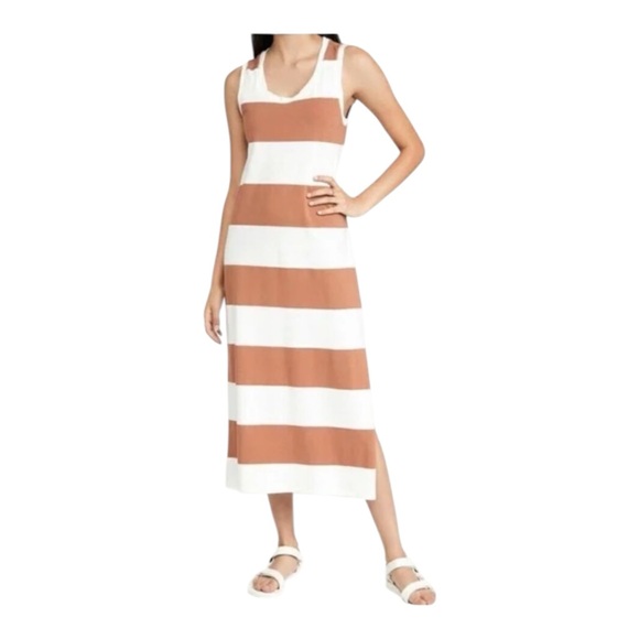 Z Supply Dresses & Skirts - Z Supply Dress Vintage Brown & White Lida Stripe- Medium & Large NWT